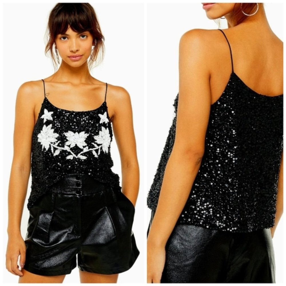 TOPSHOP Embellished Sequin Cami